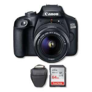 Canon 2000D / T7 con lente 18-55mm III + Memoria 64Gb de 100Mb/s + Bolso